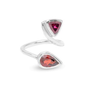silver garnet ring