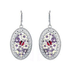 floral silver earrings