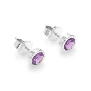 silver amethyst studs