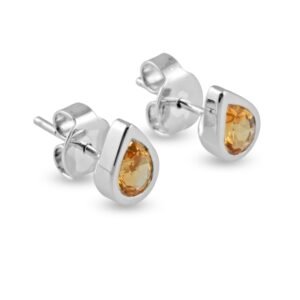 silver citrine studs