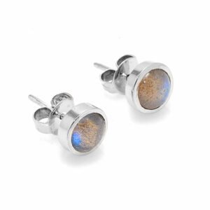 natural labradorite silver studs