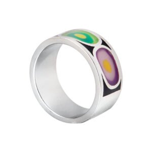 Colorful Enamel Silver Band