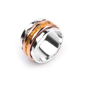 silver rose gold band