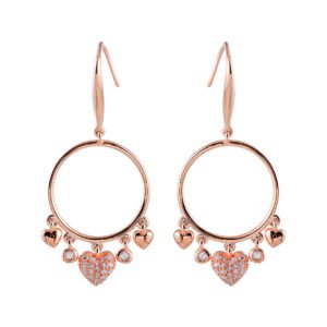 rose gold silver earrings with crystals