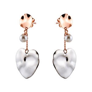 Heart Shaped Mother of Pearl Earrings
