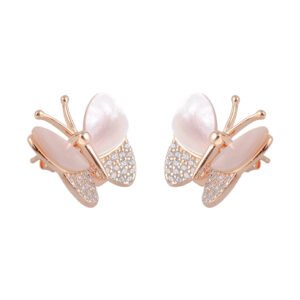 gold butterfly earrings with crystals