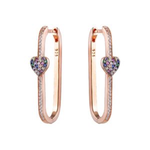 rose gold silver earrings with crystals