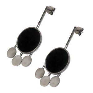 black silver earrings