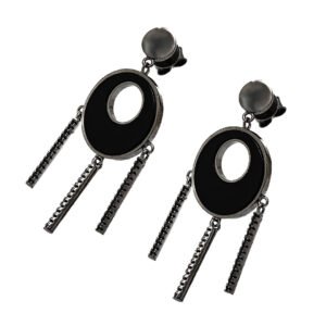 black crystal earrings