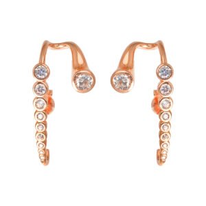 Rose gold silver earrings with crystals
