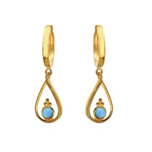 gold water droplet earrings
