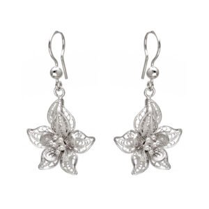 layered flower earrings