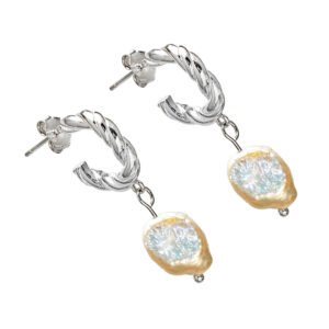 mother pearl silver earrings