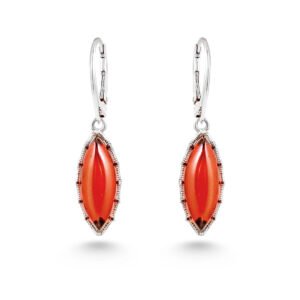 Silver Orange Drop Earrings