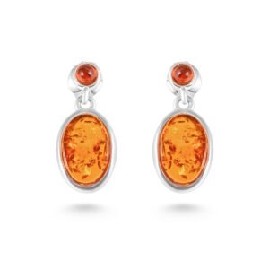 amber silver earrings