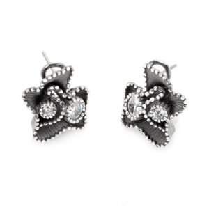 crystal flower earrings