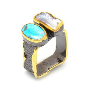silver abalone ring