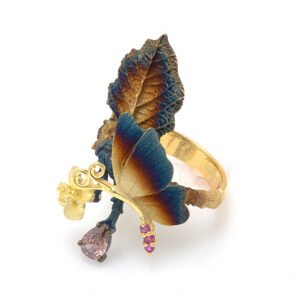 butterfly leaf silver ring