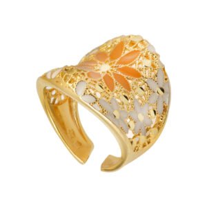 orange gold floral ring