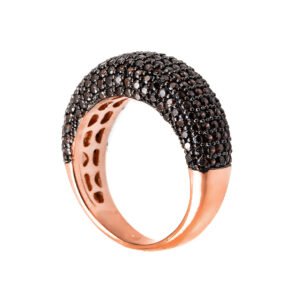 rose gold silver crystal ring