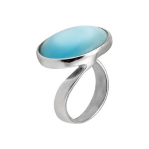 synthetic turquoise silver ring