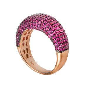 rose gold pink crystal ring