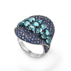 blue turquoise silver ring