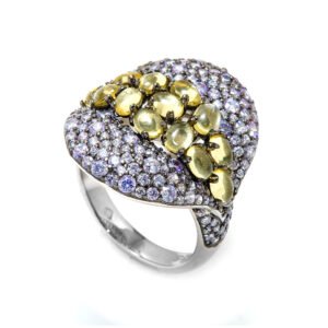 Colored Stone Silver Ring