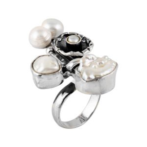 silver mother pearl ring