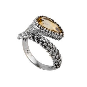 silver citrine ring