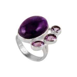 Purple Stones Silver Ring