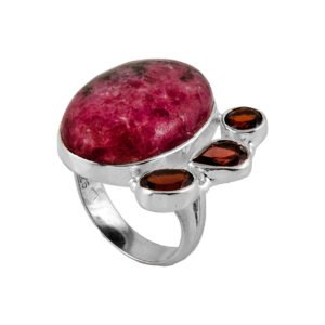 Silver Garnet Ring