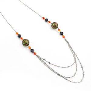 floral spheres silver necklace