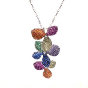 rainbow flowers necklace