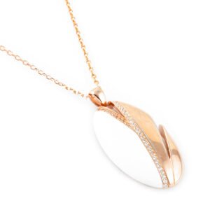 oval silver necklace