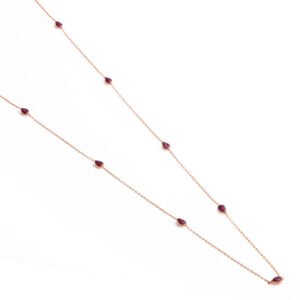 pink gold silver necklace