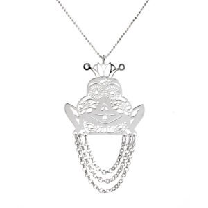 frog silver necklace