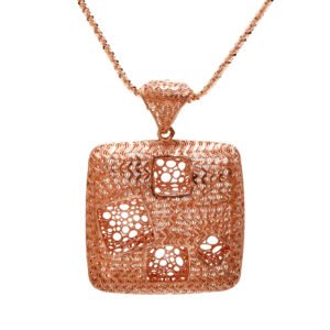 rose gold square silver necklace