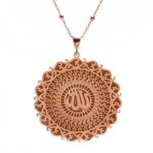 rose gold islamic silver necklace