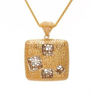 gold square silver necklace
