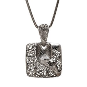 square silver necklace