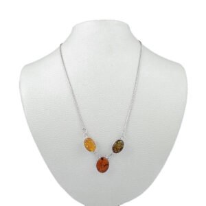 amber silver necklace