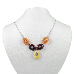 Amber Colors Silver Necklace