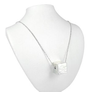 silver cube necklace