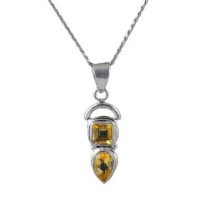 silver citrine pendant