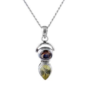 amethyst peridot silver pendant