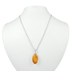 amber oval pendant