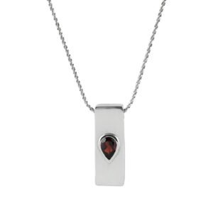 S.Begermi silver pendant with garnet