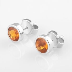 silver citrine studs