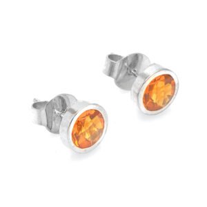 silver citrine studs